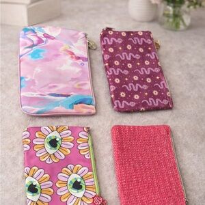 Bundle of Four Colorful Ipsy small make up bags